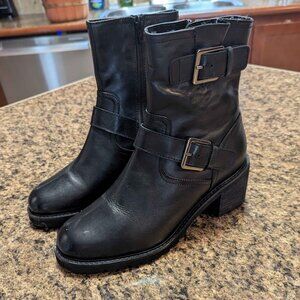 Seychelles Black Leather Ankle Booties